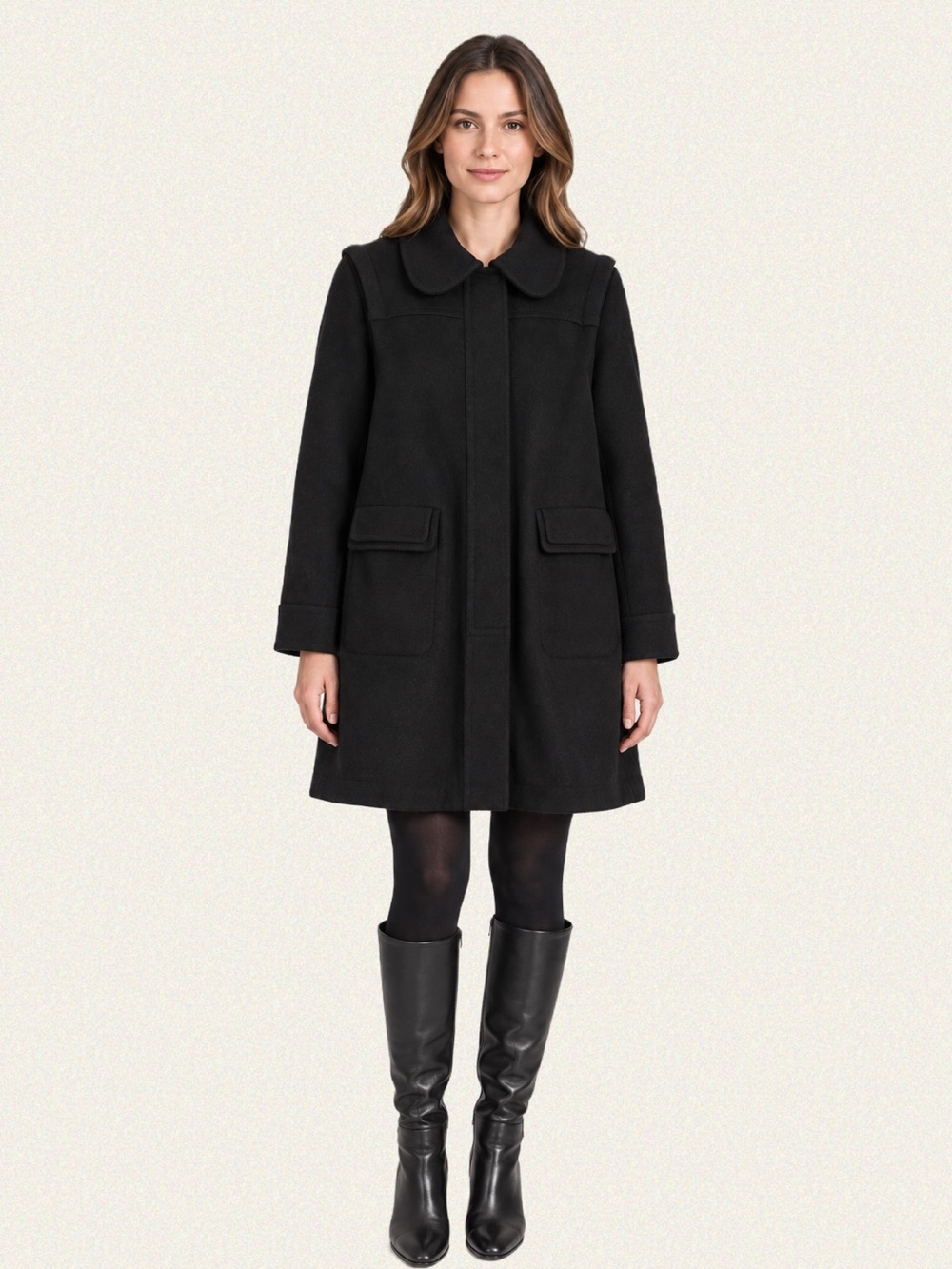 See by Chloé Virgin Wool A-Line Swing Coat